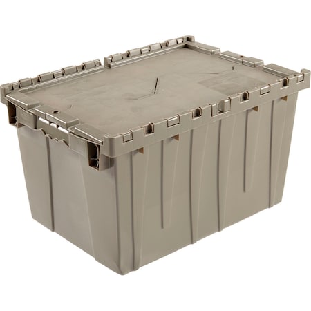 Global Industrial Distribution Container With Hinged Lid 23-3/4x19-1/4x12-1/2 Gray 257813